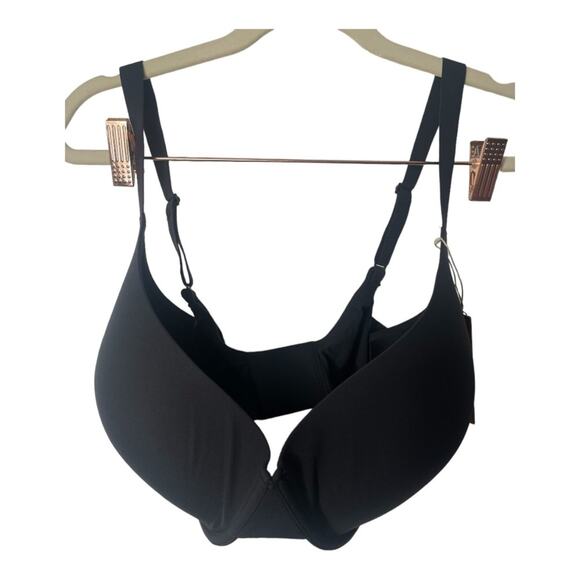 SKIMS Fits Everybody Plunge Bra Lightly Lined Underwire Black Onyx Size 40DDDD - Picture 4 of 6